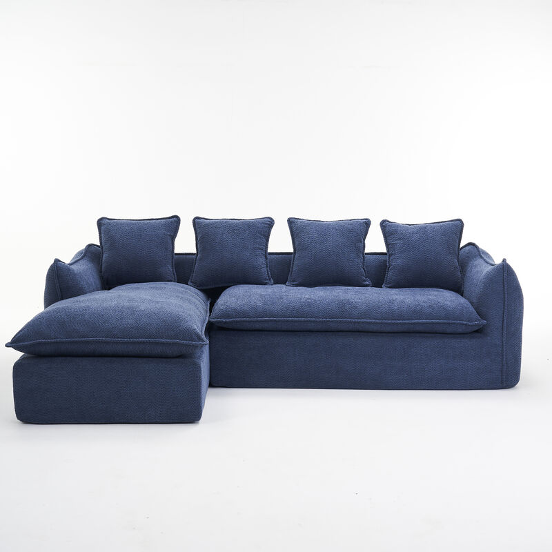 Merax 3-Seater Comfy L-Shape Sofa Couch with Chaise