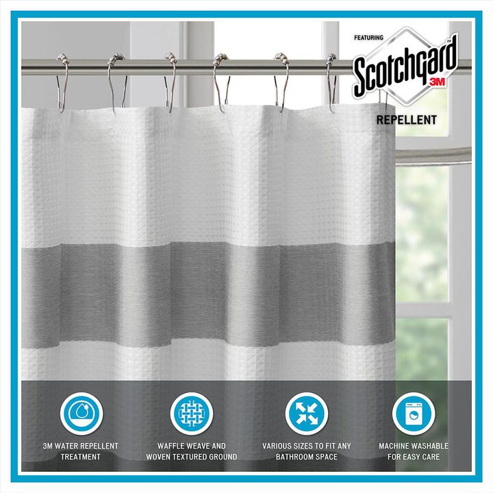 Belen Kox Grey Spa Waffle Shower Curtain, Belen Kox