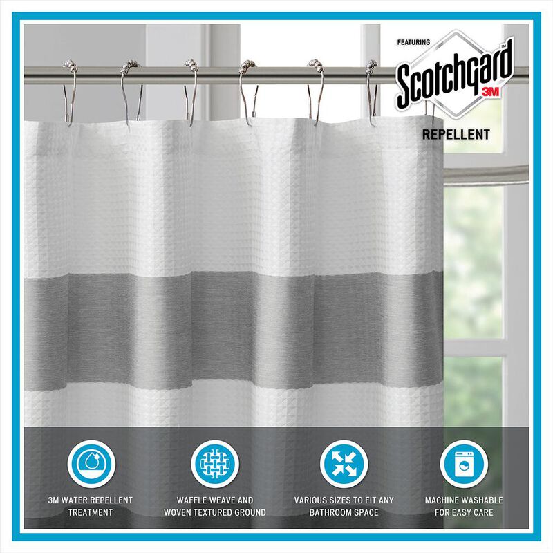 Belen Kox Grey Spa Waffle Shower Curtain, Belen Kox
