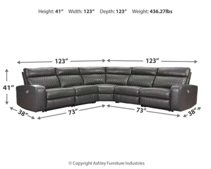 Samperstone 5-Piece Power Reclining Sectional