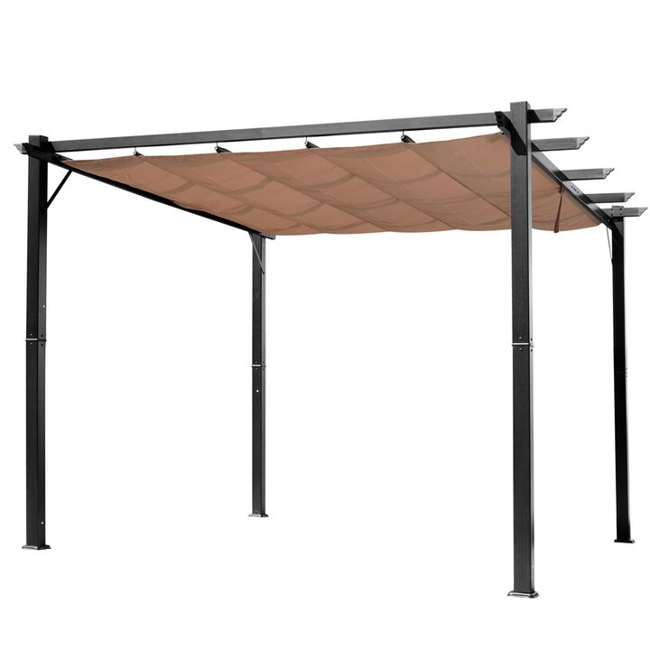 Charcoal Outdoor Cover: 10x13 ft Aluminum Patio Pergola with Canopy Charcoal Outdoor Cover: 10x13 ft Aluminum Patio Pergola with Canopy