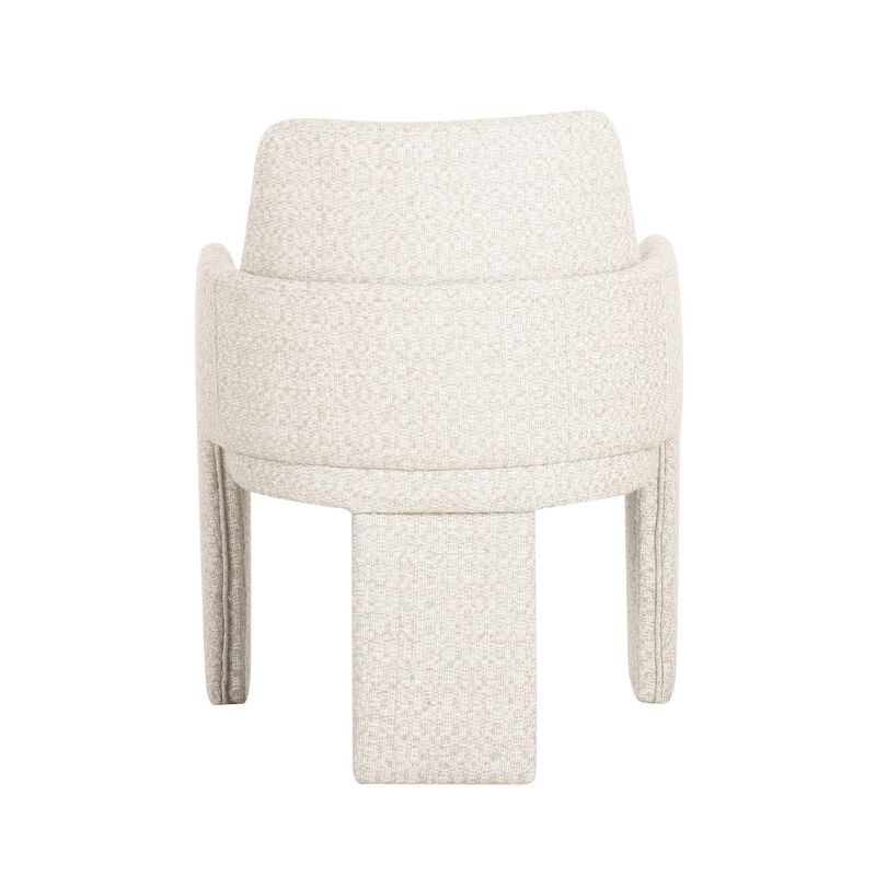 24 Inch Dining Chair, Windsor Back, 3 Panel Legs, Soft Beige Linen Fabric - Benzara