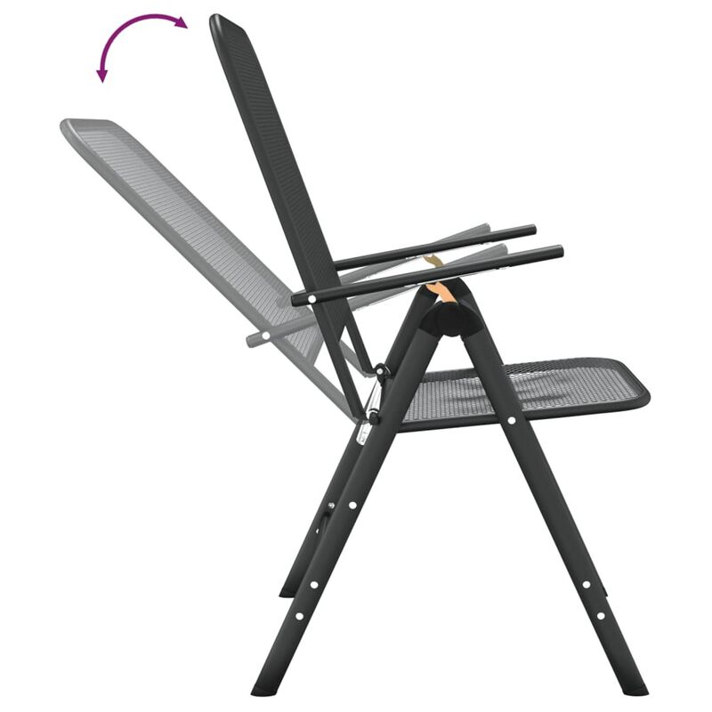 Zofi 5pc Outdoor Breakfast Dining Table and Chairs Set, Foldable, Gray - Benzara