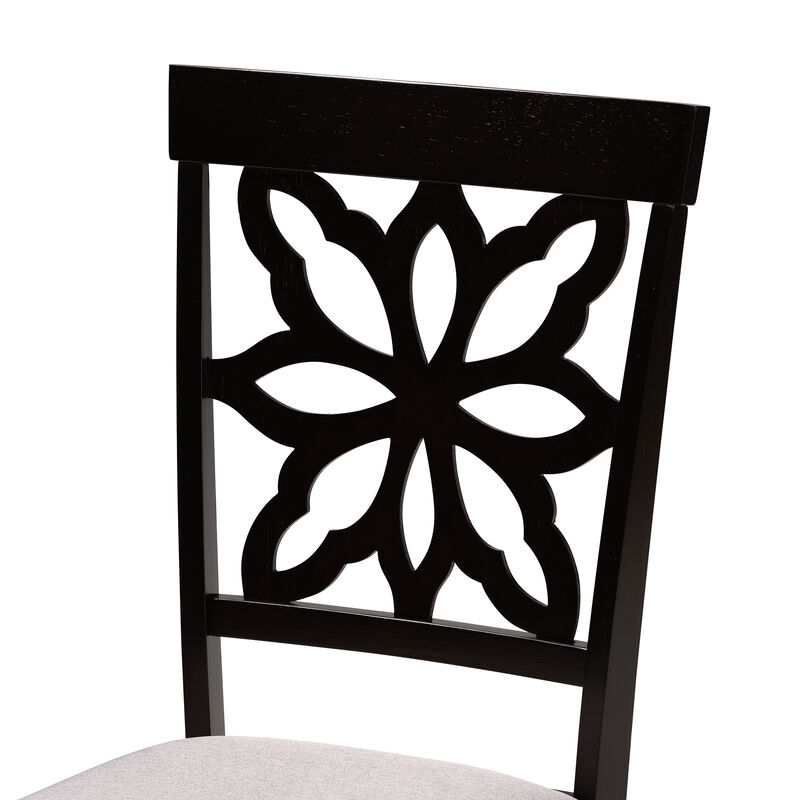 Baxton Studio Samwell Modern Grey Fabric Upholstered Wood 2 Piece Dining Chair Set