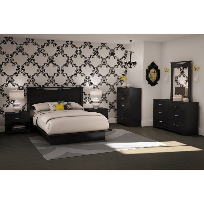 Hivvago Modern 5-Drawer Bedroom Chest in Black Wood Finish