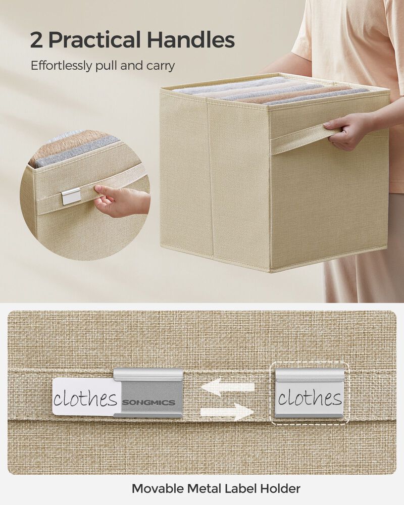 Set of 4 Storage Cubes with Double Handles for Easy Organization and Versatility