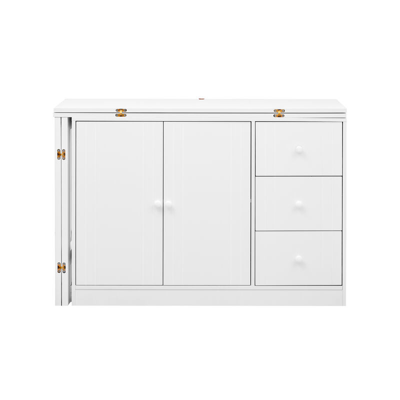 Merax Sideboard Cabinet with Adjustable Pull-Out Top