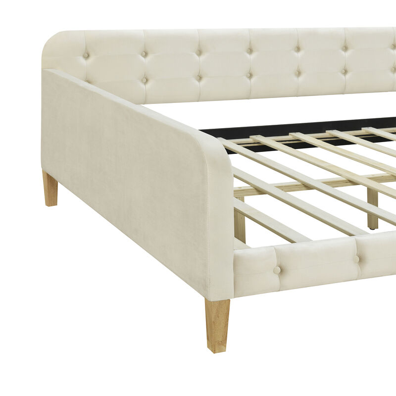 Merax Modern Upholstered Daybed with 4 Support Legs