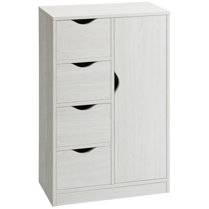 White Slim Organizer: Modern Storage Cabinet with 4 Drawers