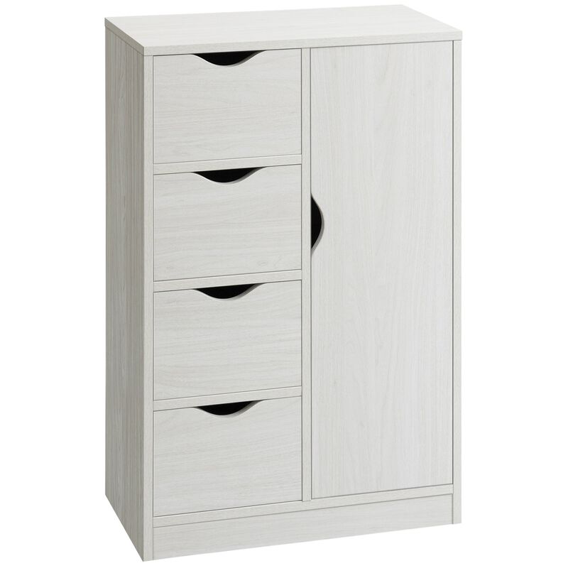 White Slim Organizer: Modern Storage Cabinet with 4 Drawers