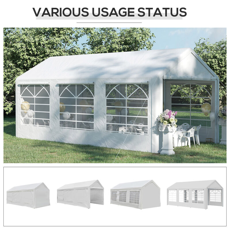 10' x 20' Gazebo Canopy, Carport & Party Tent with 4 Removable Side Walls