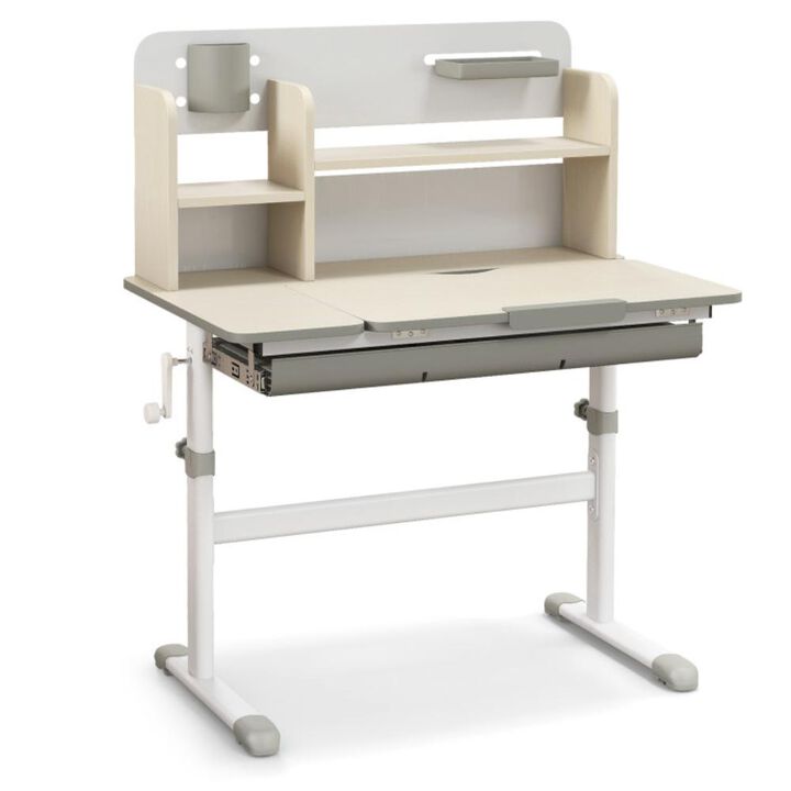 Hivvago Height Adjustable Kids Study Desk with Tilt Desktop for 3-12 Years Old