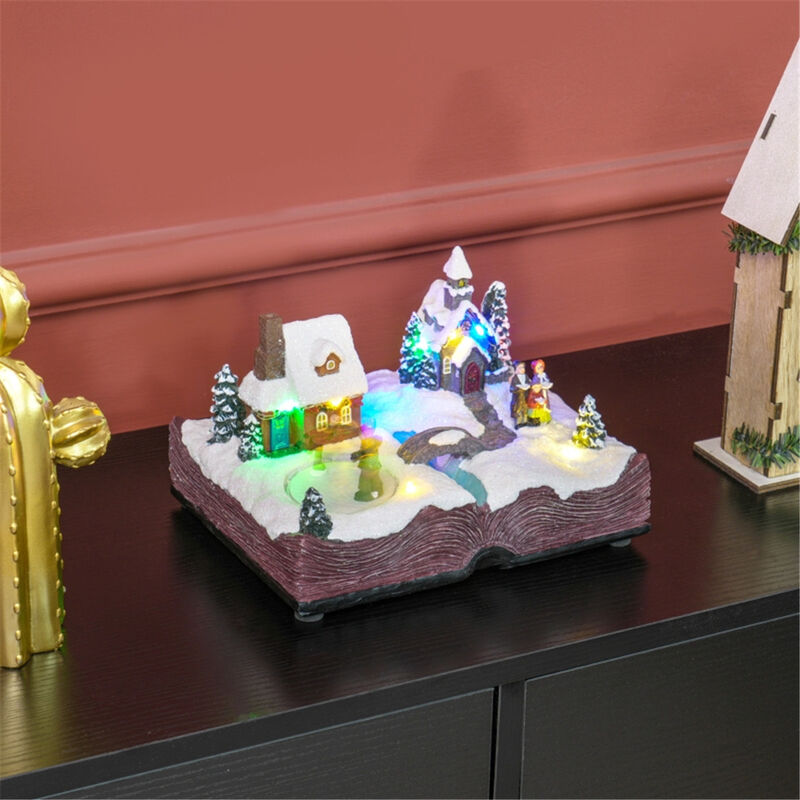 Light-Up Christmas Village Display, Festive Town Scene with LED Lights & Music
