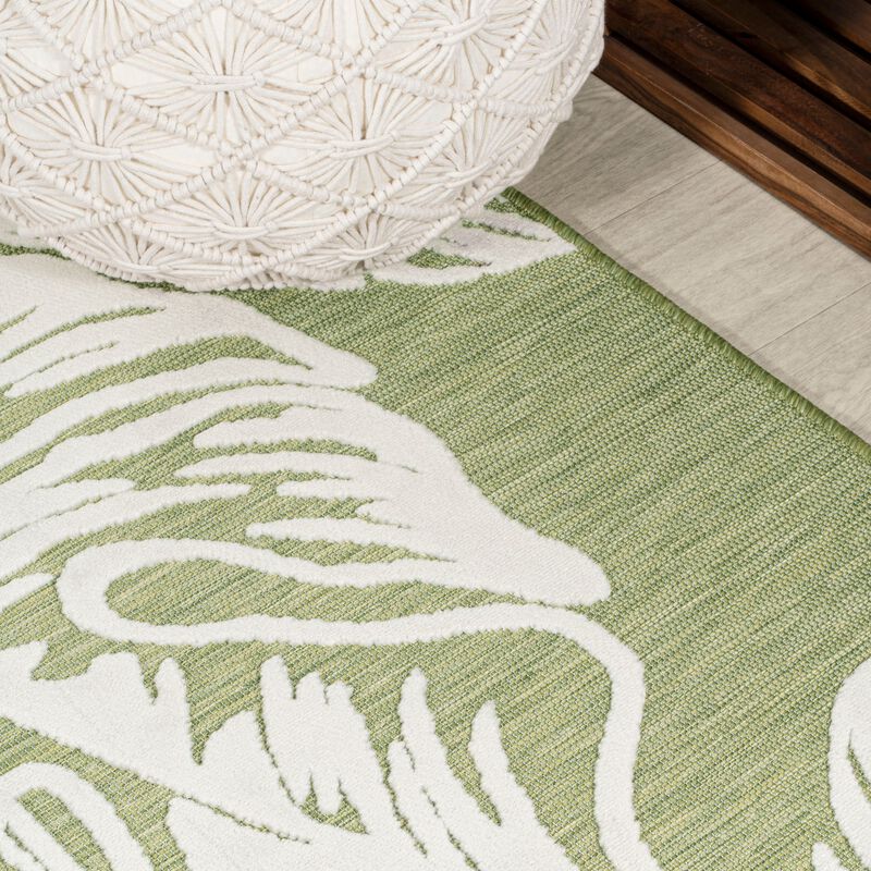 Tobago High-Low Two Tone Monstera Leaf Area Rug