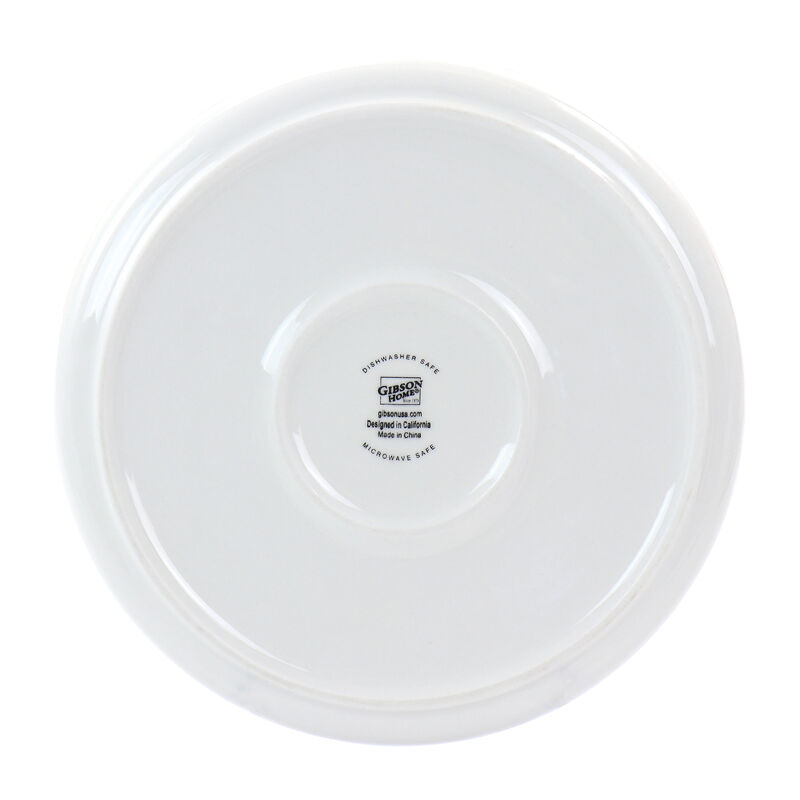 Gibson Home White Deco 16 Piece Fine Ceramic Dinnerware Set in White