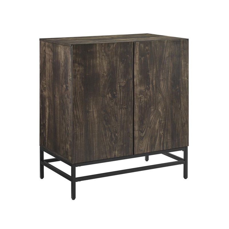 Crosley Furniture Jacobsen Bar Cabinet Brown Ash/Matte Black