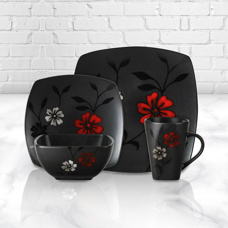 Gibson 16-Piece Evening Blossom Dinnerware Set