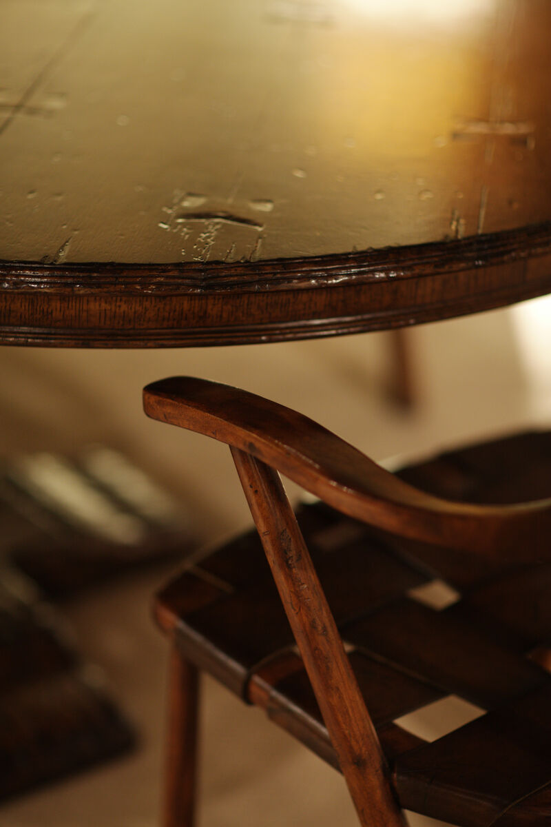 Walnut Smokers Armchair With Leather Seat