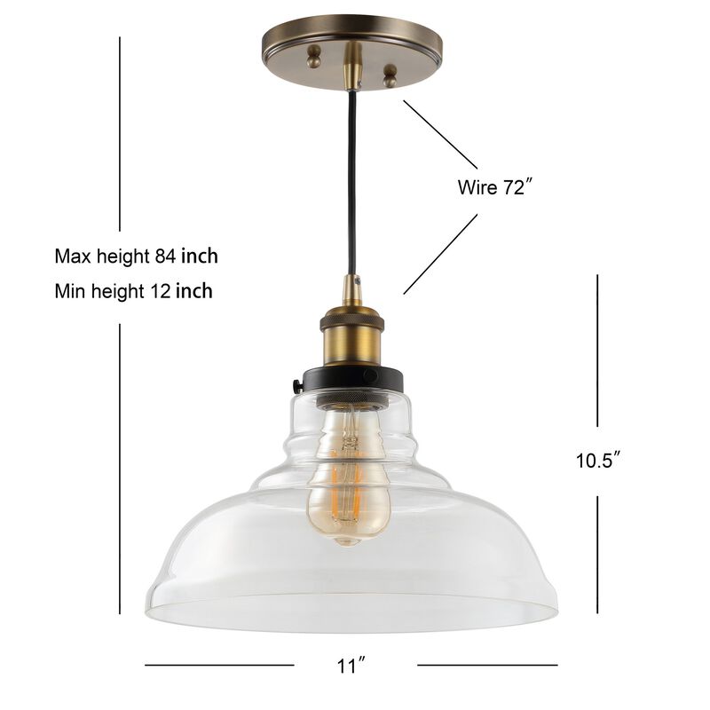 Litchfield Farmhouse Metal/Glass LED Pendant