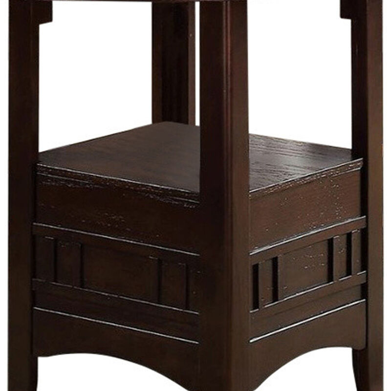 Wooden Counter Height Table, Brown-Benzara
