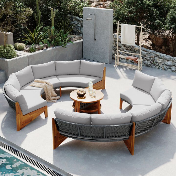 Merax  Modern Outdoor Seating Sofa Set with Table