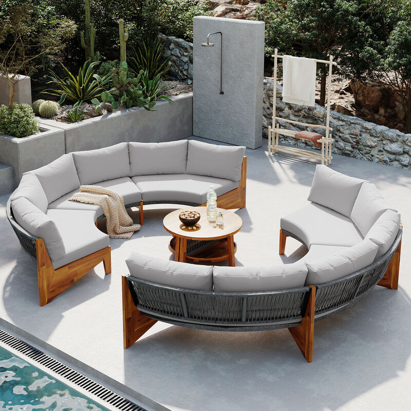 Merax  Modern Outdoor Seating Sofa Set with Table