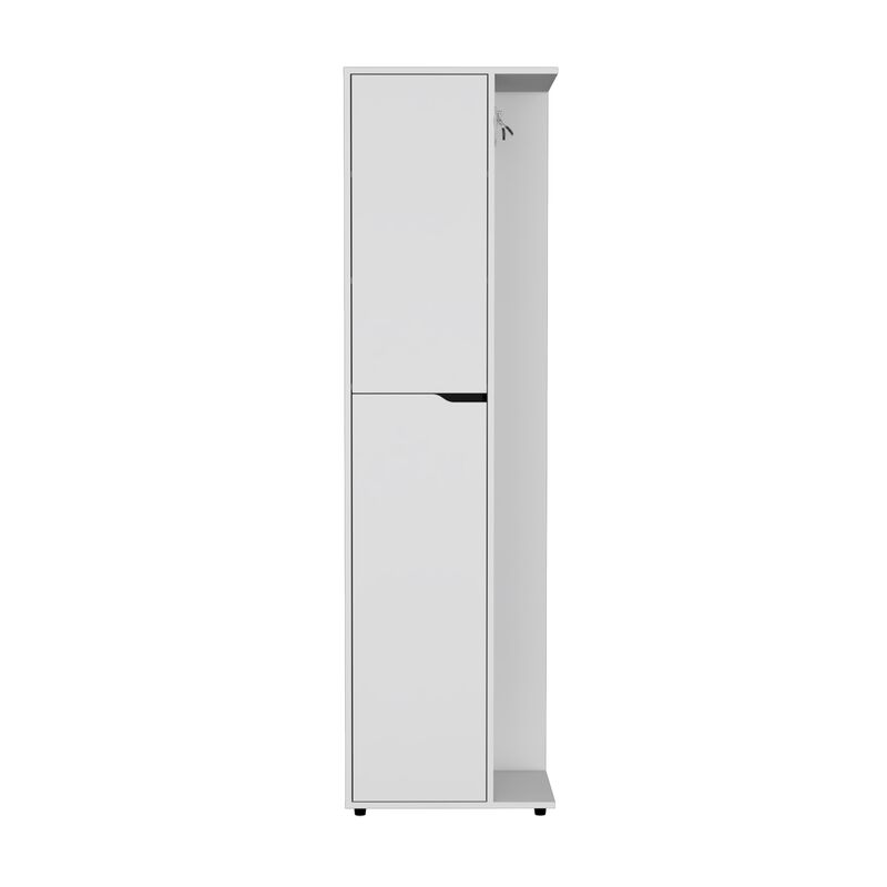 Austin 71.3-Inch High One Door and Four Shelves Broom Storage Closet with Broom and Mop Holder