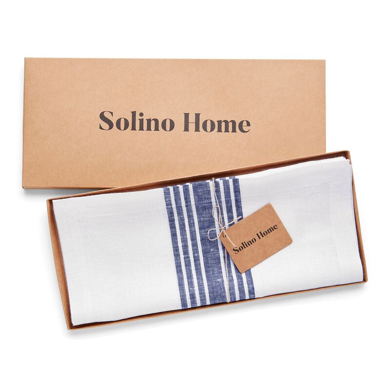 Solino Home 100% Pure Linen Table Runner | Farmhouse