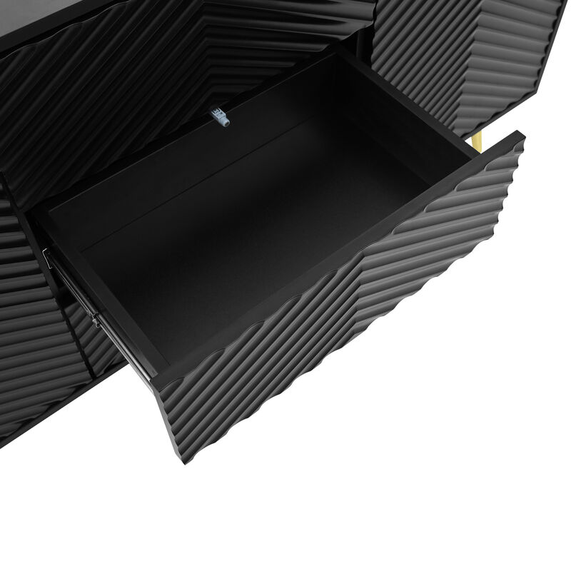 Merax Modern Sideboard with Geometric Line Design