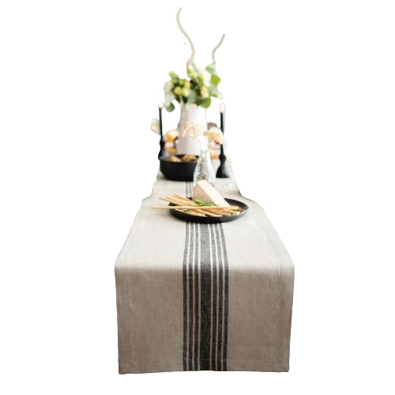 Solino Home 100% Pure Linen Table Runner | Farmhouse