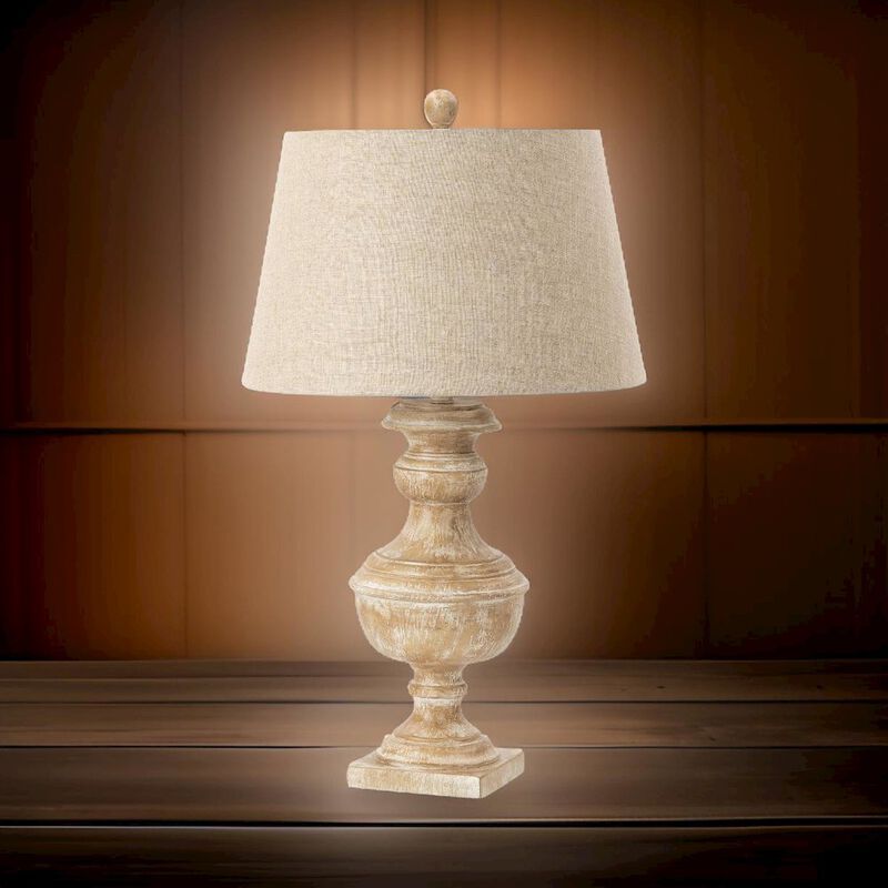 Lux Lighting Waverly 32” Beige Farmhouse Polyresin Table Lamp, (Set of 2)