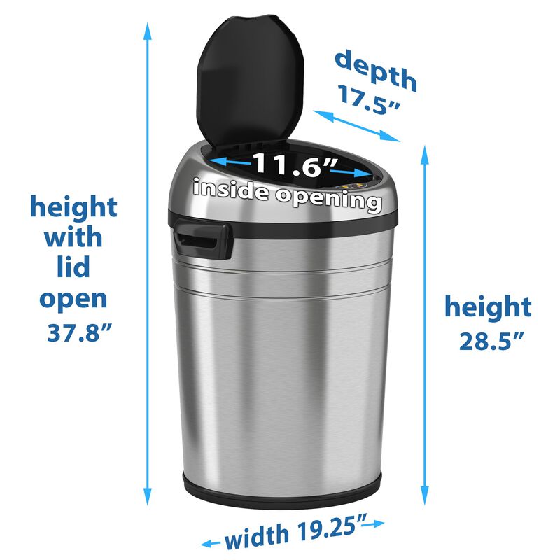 iTouchless 18 Gallon Large Sensor Trash Can with Wheels