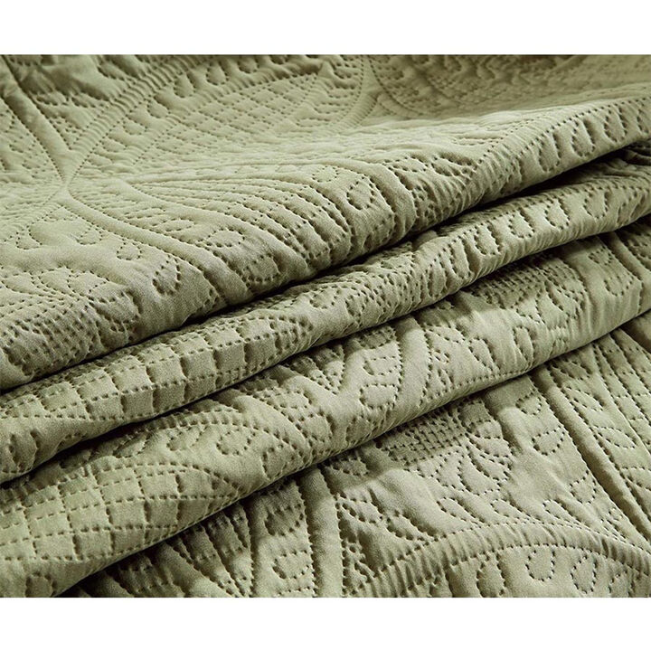 Bedspread Coverlet 3 Pcs Set Oversized Full Size White Color