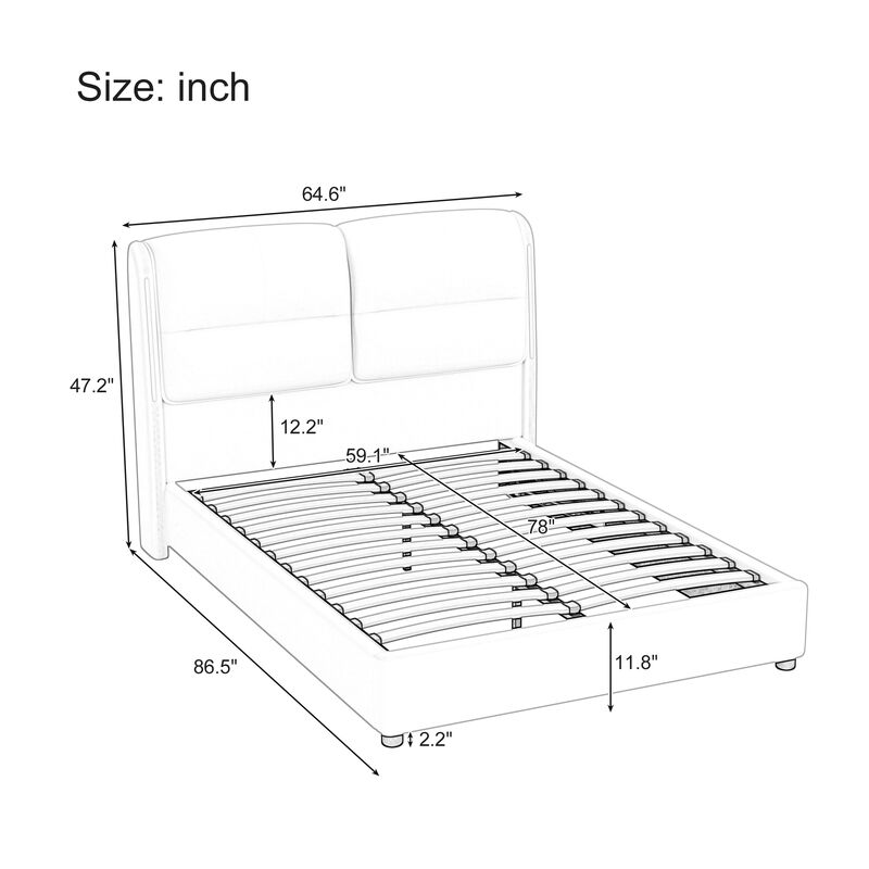 Merax Hydraulic Platform Bed with Lift Up Storage