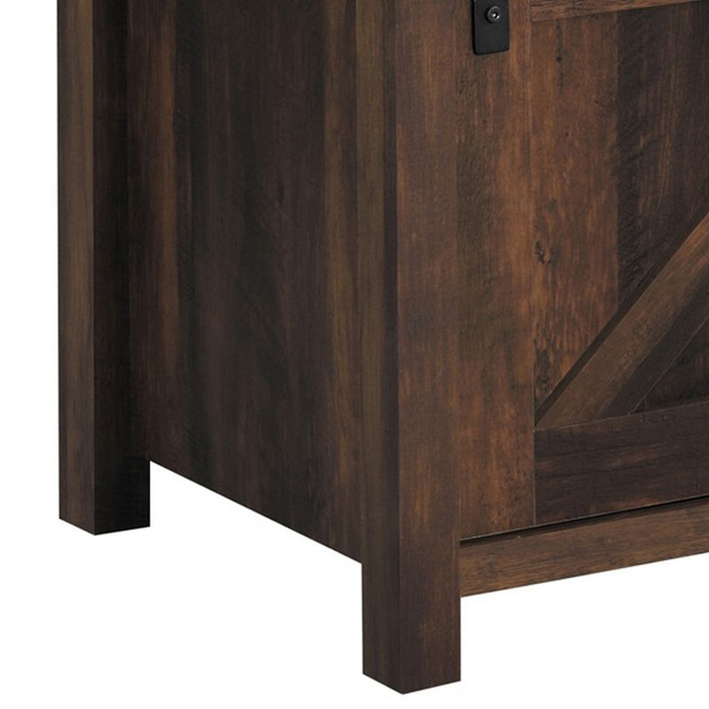 Sem 79 Inch TV Media Entertainment Console, 2 Drawers, Dark Brown Finish-Benzara
