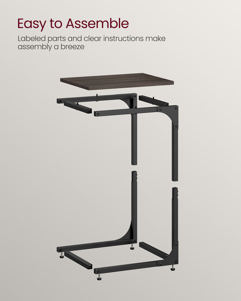 C-Shaped End Table Contemporary Design with Sleek and Versatile Functionality