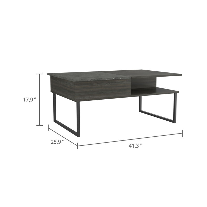 Squire 1-Shelf Lift Top Coffee Table Carbon Espresso And Onyx