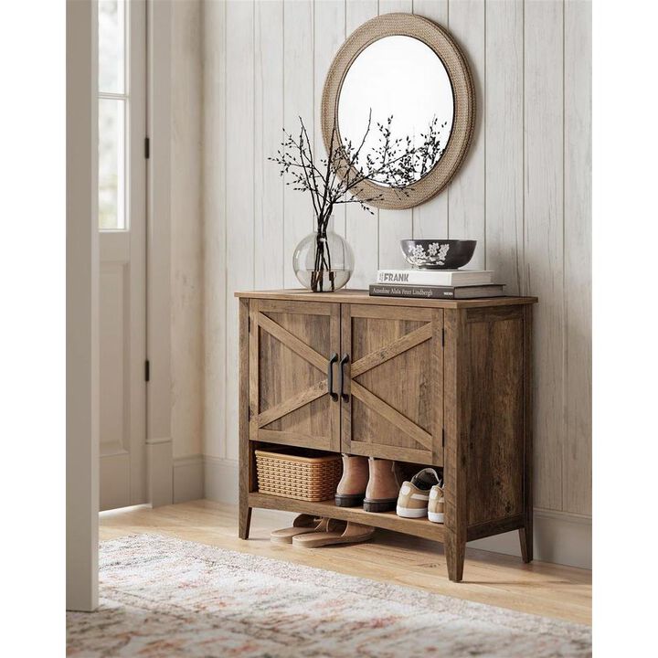 3-Tier Shoe Cabinet with Height-Adjustable Shelf