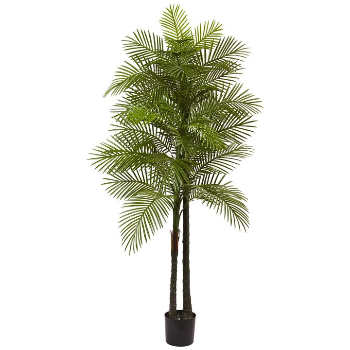 Hivvago 84 Inches Double Robellini Palm Tree UV Resistant (Indoor/Outdoor)