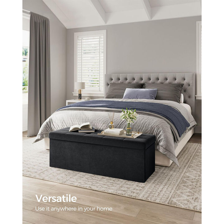 Foldable Storage Ottoman Bench for Space-Saving and Versatile Storage Solutions