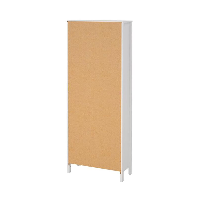 Tvilum Madrid Adjustable 6 Shelf Bookcase, Open Storage Home Office Bookshelf, White