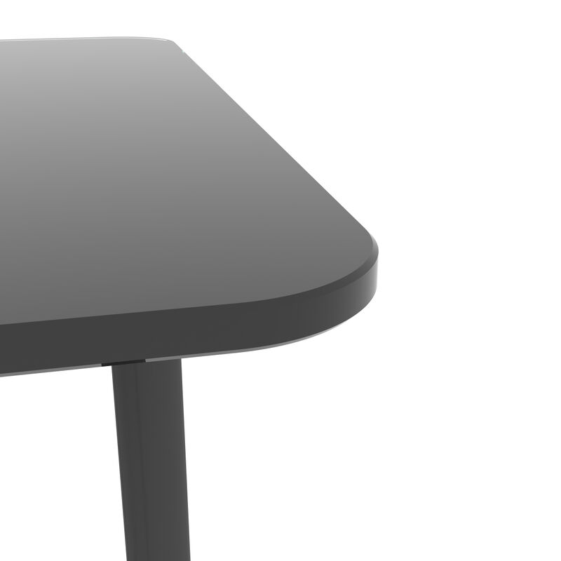 Black Console Table with Double Tempered Glass Top