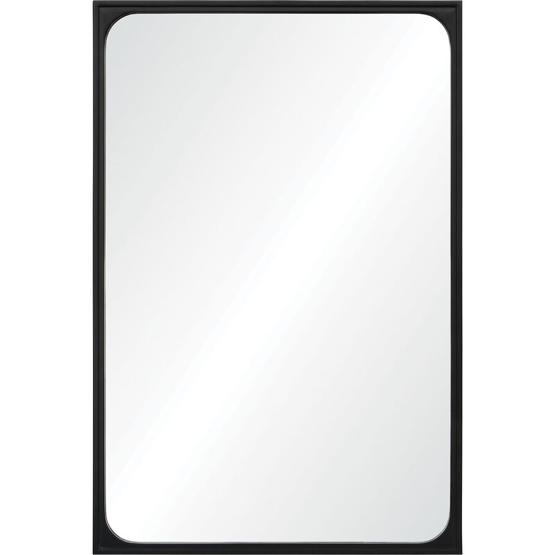 36" Black Wooden Framed Rectangular Wall Mirror