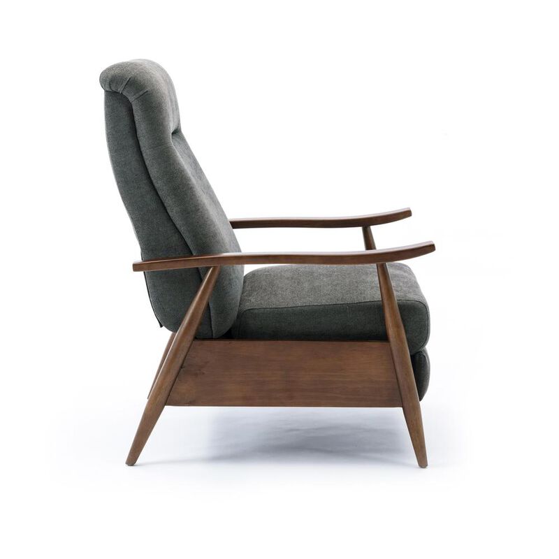 Comfort Pointe Soren Wood Arm Push Back Recliner - Charcoal