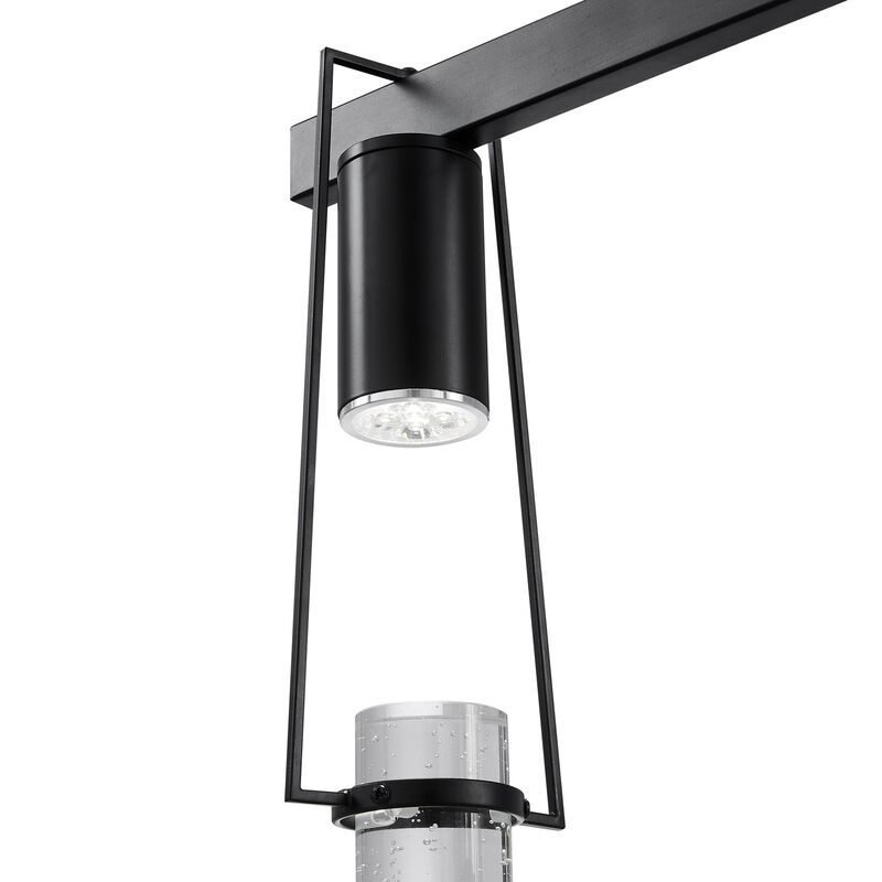 Harmony Chandelier Matte Black Metal and Acrylic 5 LED Lights Dimmable