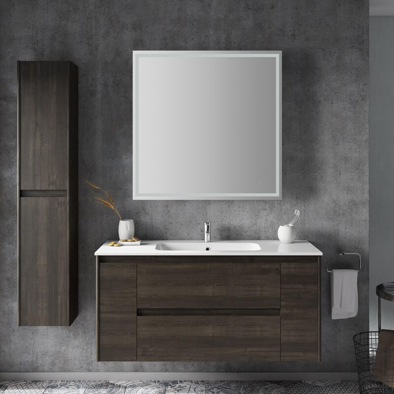 Pax Frameless Antifog Front/Back-Lit Wall Bathroom Vanity Mirror, Smart Touch