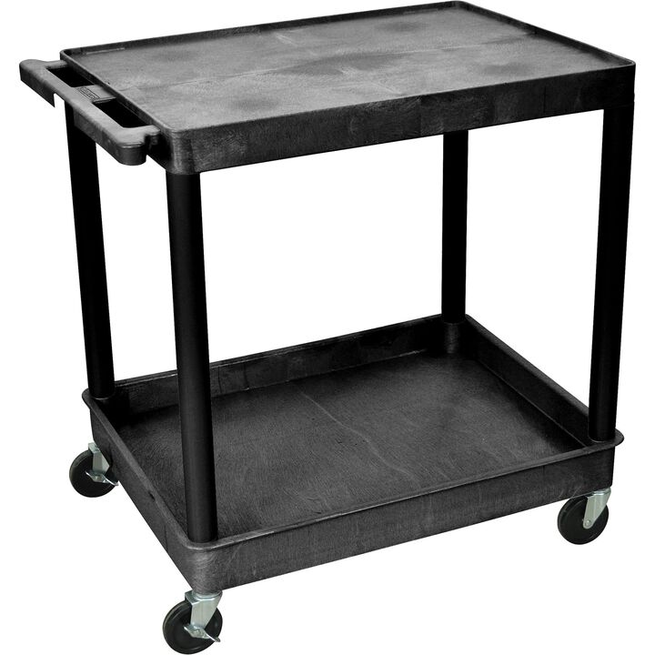 2 Shelf Large Black Tub Cart