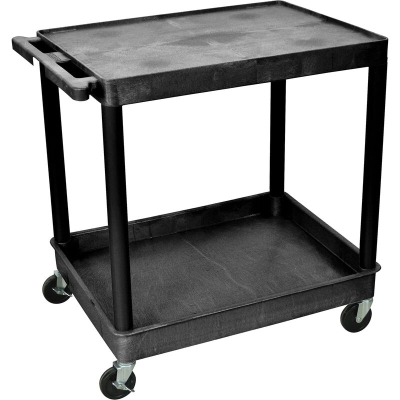 2 Shelf Large Black Tub Cart