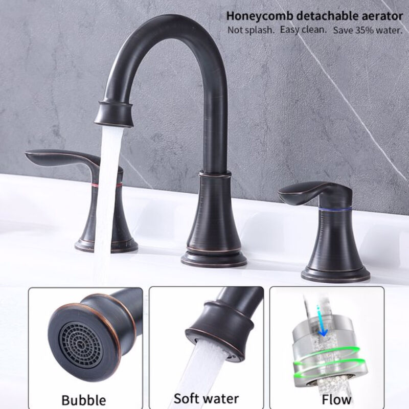 Widespread Oil-Rubbed Bronze Bathroom Faucet with 2 Handles for Stylish Vanity Sink
