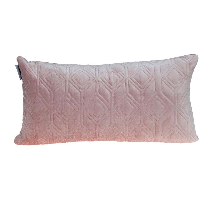 24" Pink Rectangular Quilted Throw Pillow